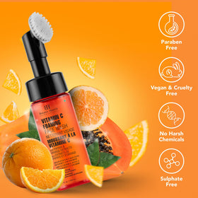 Botanic Hearth Vitamin C Foaming Face Wash lathering on hands