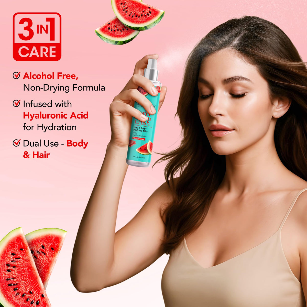 Botanic Hearth Watermelon Hair Perfume & Body Mist side view