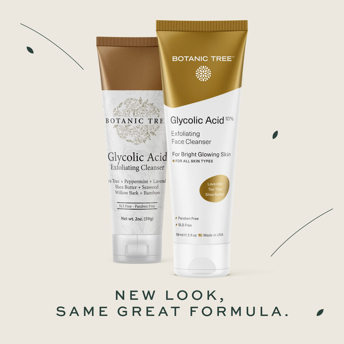 Botanic Tree Glycolic Acid Face Wash 10% ingredients close-up