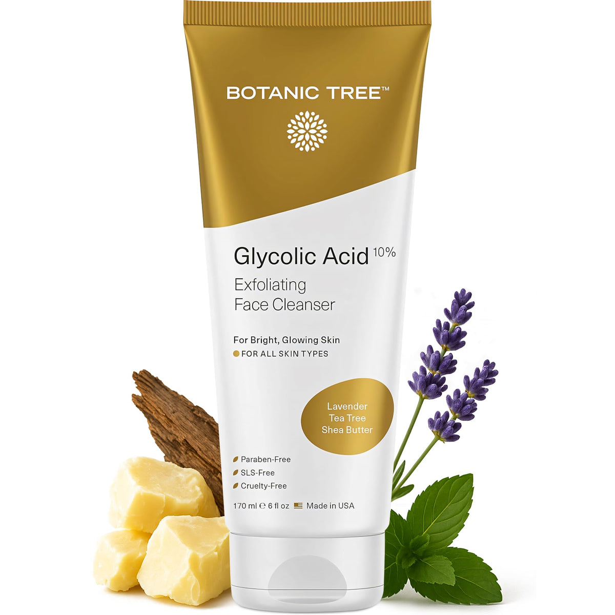 Botanic Tree Glycolic Acid Face Wash 6 fl. oz front view