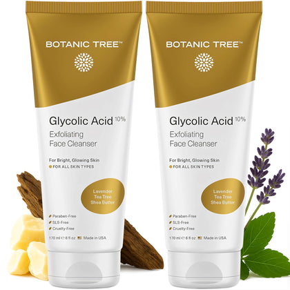Botanic Tree Glycolic Acid Face Wash front view 6 fl oz