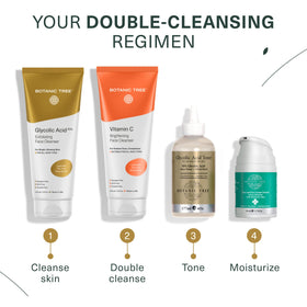 Botanic Tree Glycolic Acid Face Wash in bathroom setting