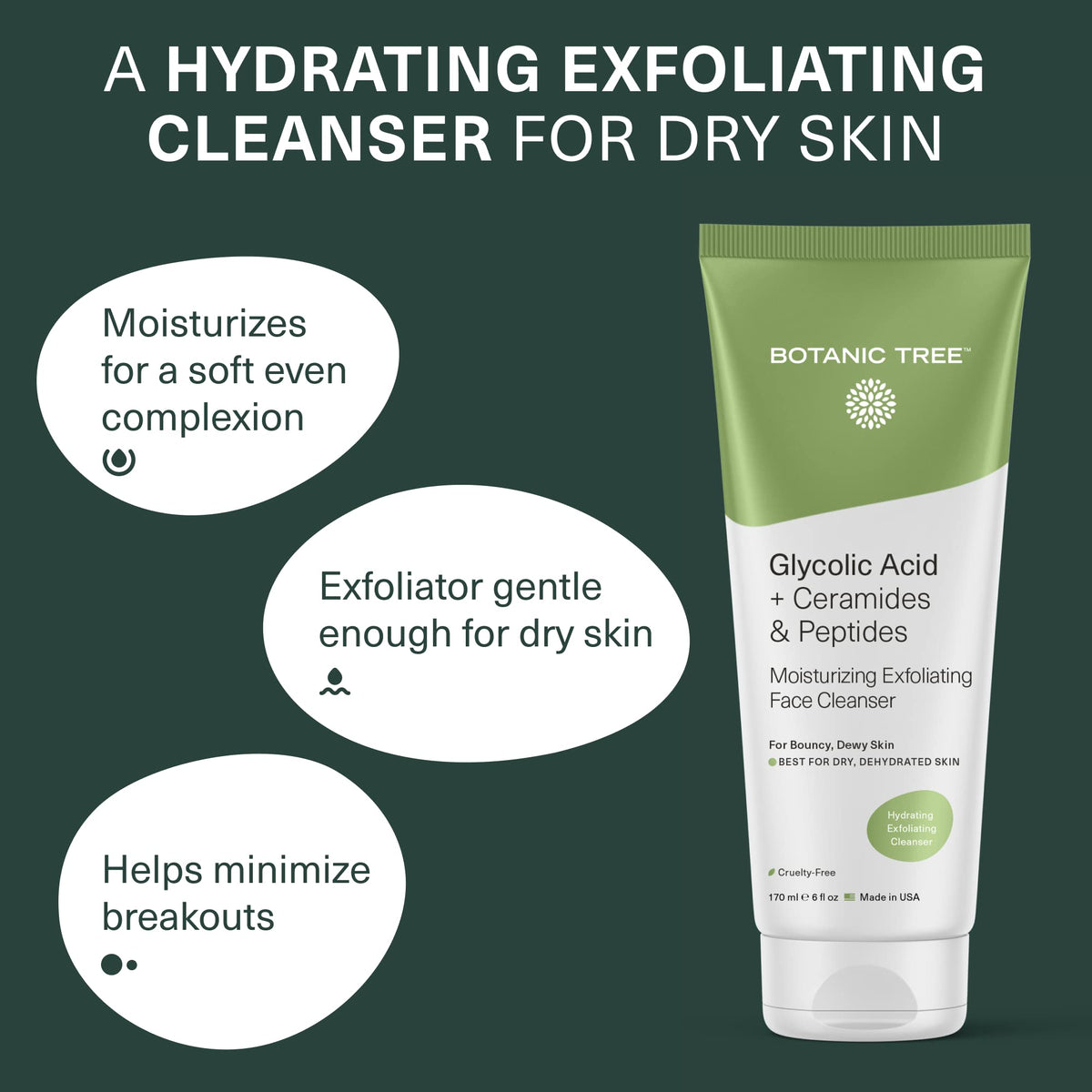 Botanic Tree Hydrating Glycolic Acid Cleanser 6oz back view