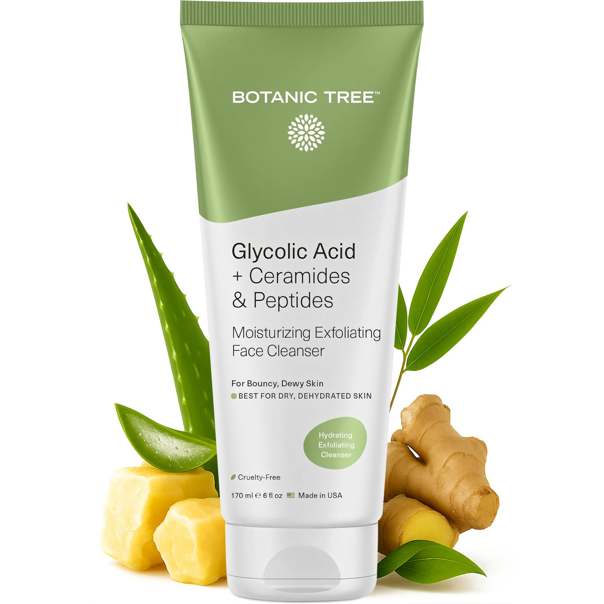 Botanic Tree Hydrating Glycolic Acid Cleanser 6oz front view