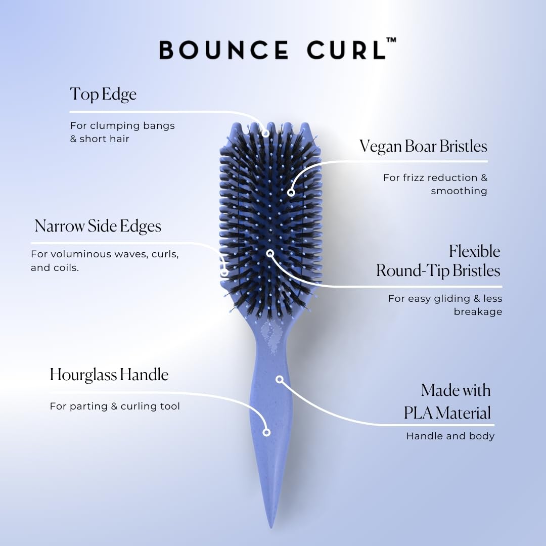 Bounce Curl brush showcasing flexible round-tip bristles