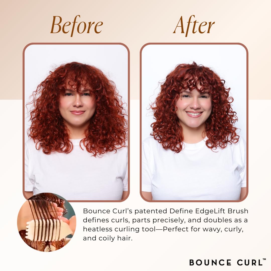 Bounce Curl Define EdgeLift Brush demonstrating flexible round-tip bristles