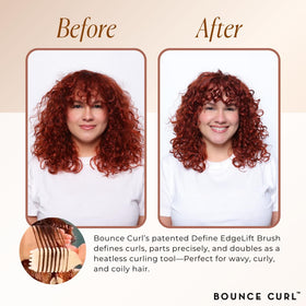 Bounce Curl Define EdgeLift Brush demonstrating flexible round-tip bristles