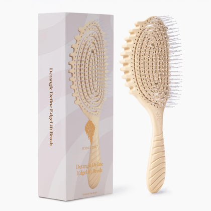 Bounce Curl Detangle Define EdgeLift Brush in Shortbread colour, front view