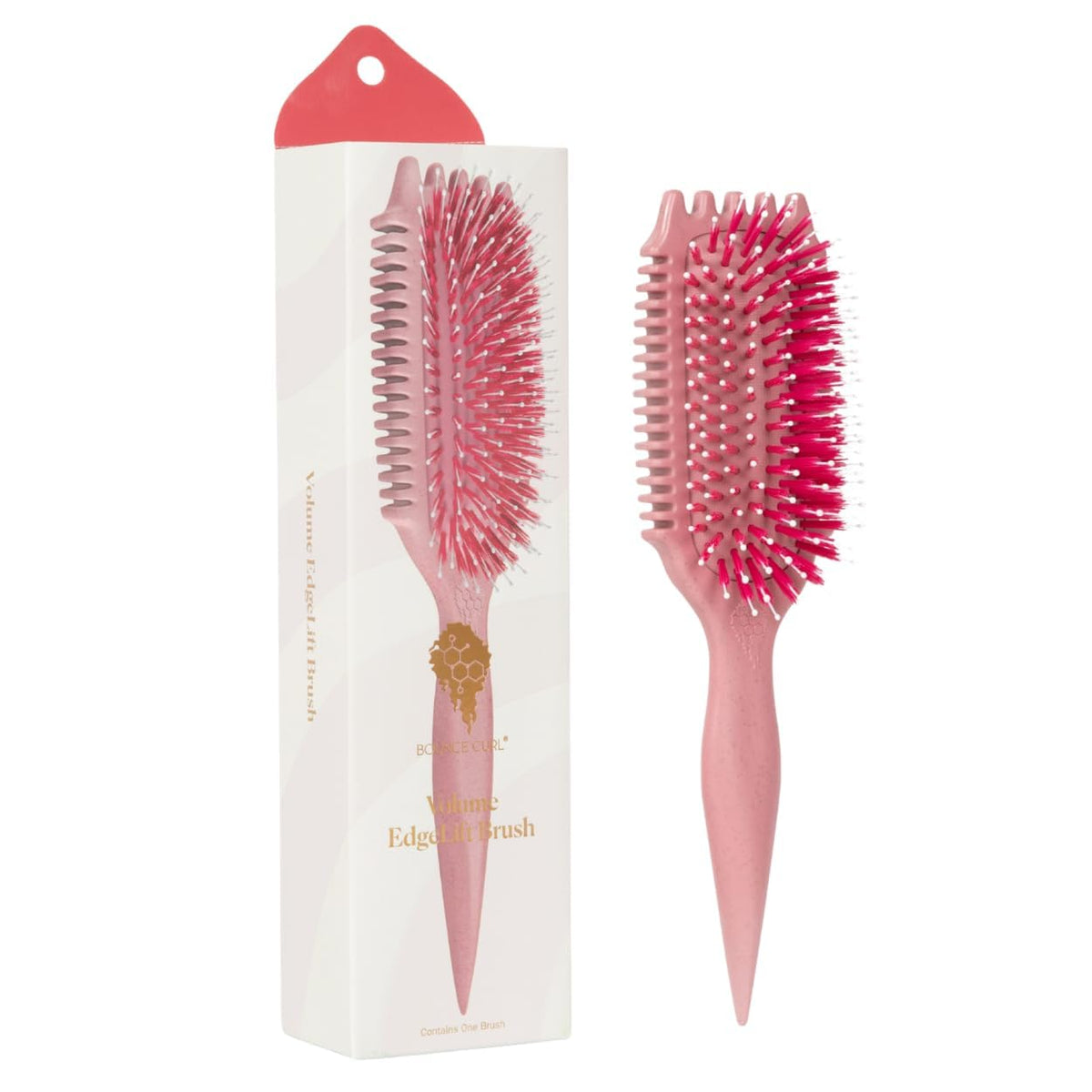 Bounce Curl Volume EdgeLift Brush front view in Raspberry