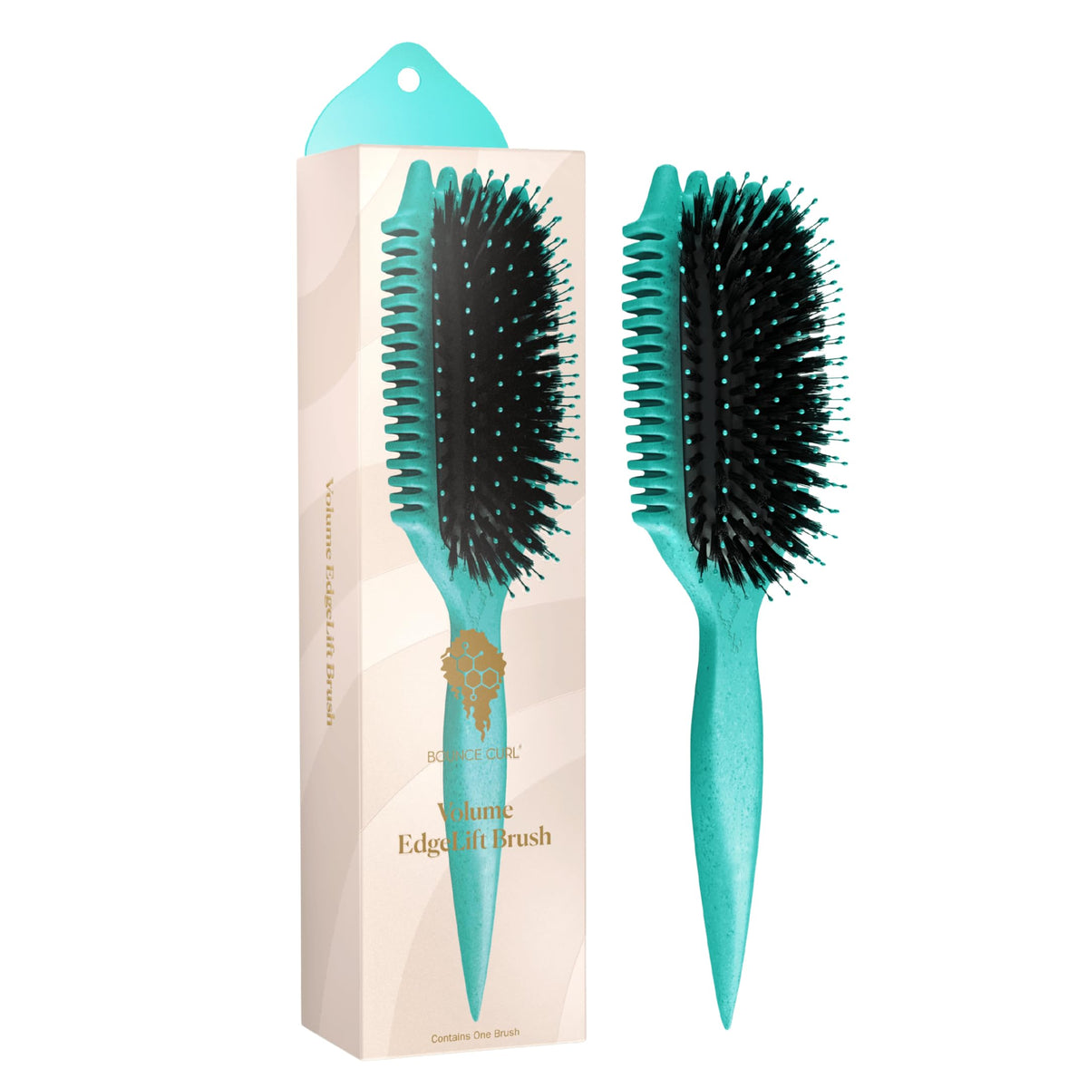 Bounce Curl Volume EdgeLift Brush front view in teal