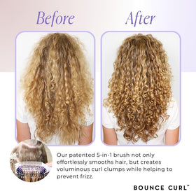 Bounce Curl Volume EdgeLift Brush in hand demonstrating use