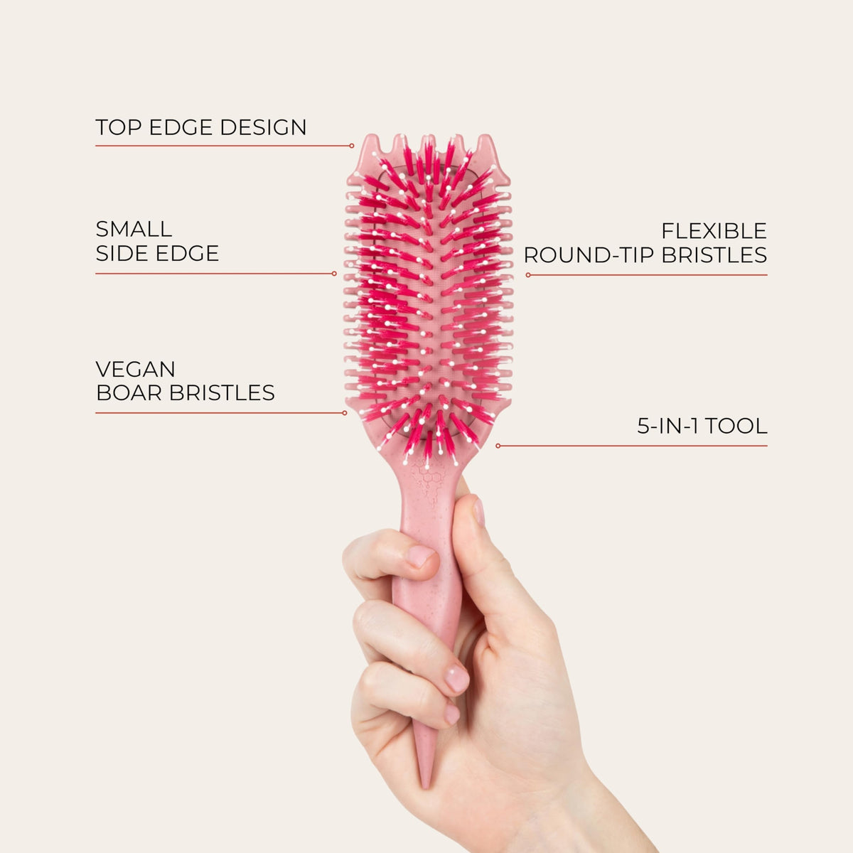 Bounce Curl Volume EdgeLift Brush showing 5-in-1 design features