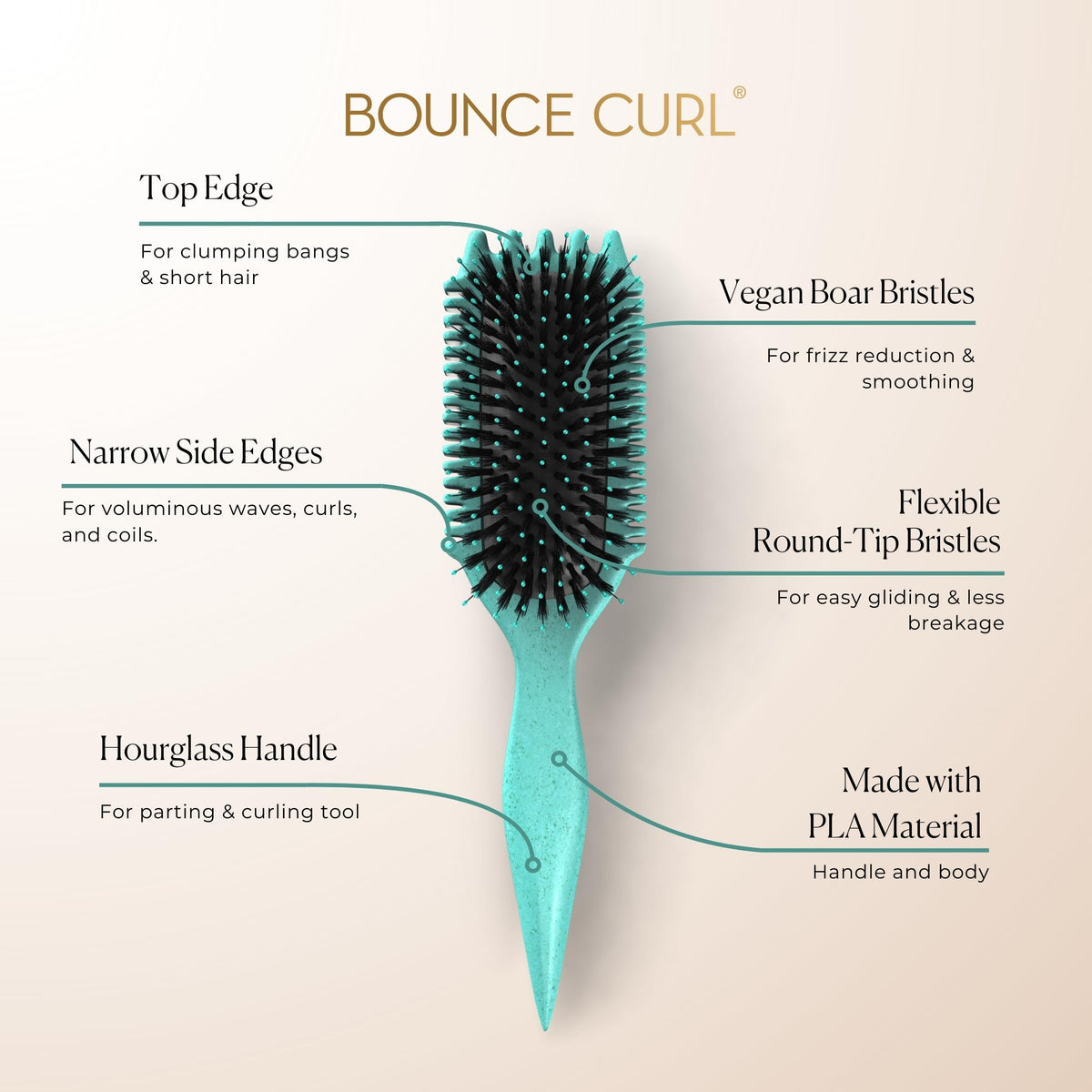 Bounce Curl Volume EdgeLift Brush with vegan boar bristles