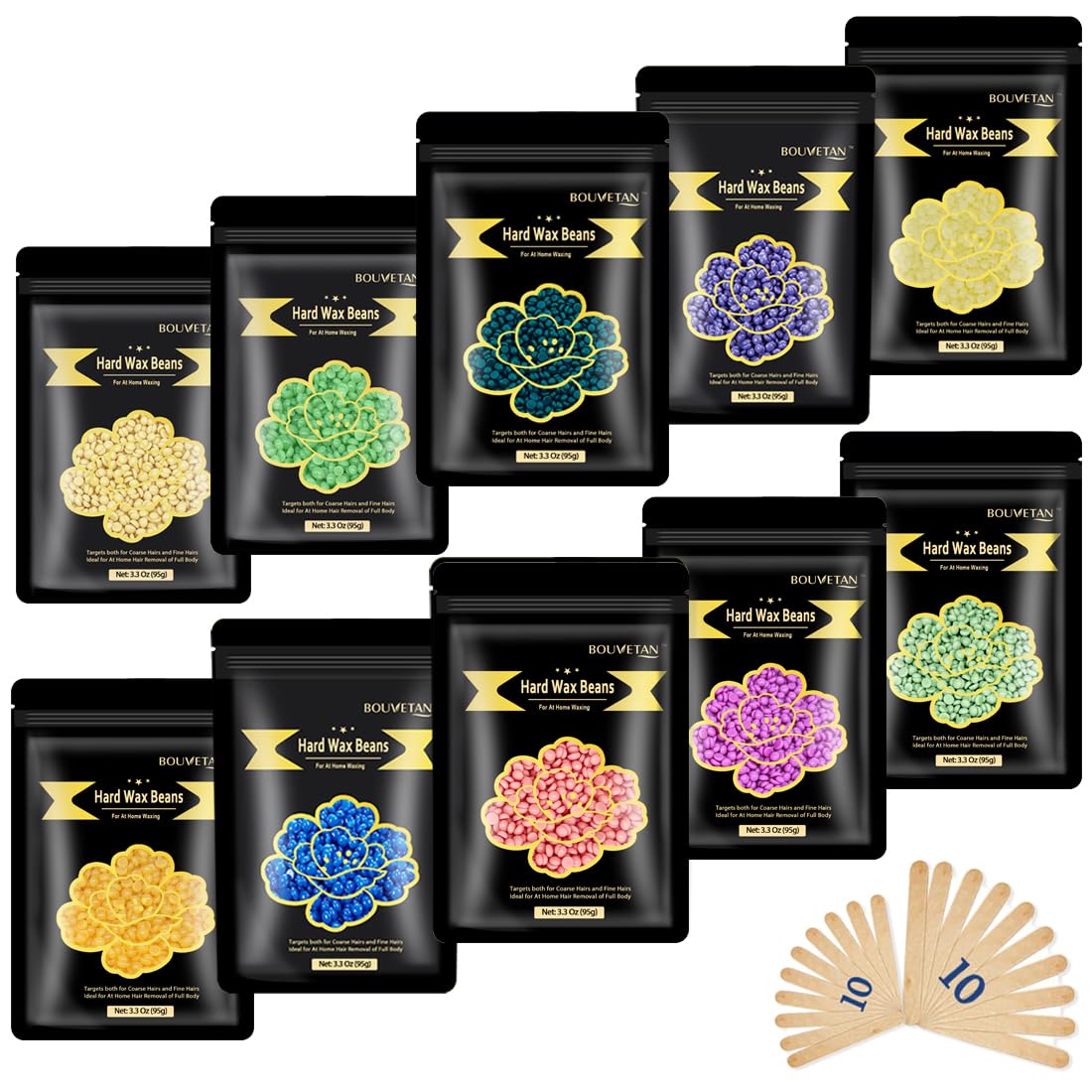 Bouvetan Hard Wax Beads 2.2lb pack with assorted colours