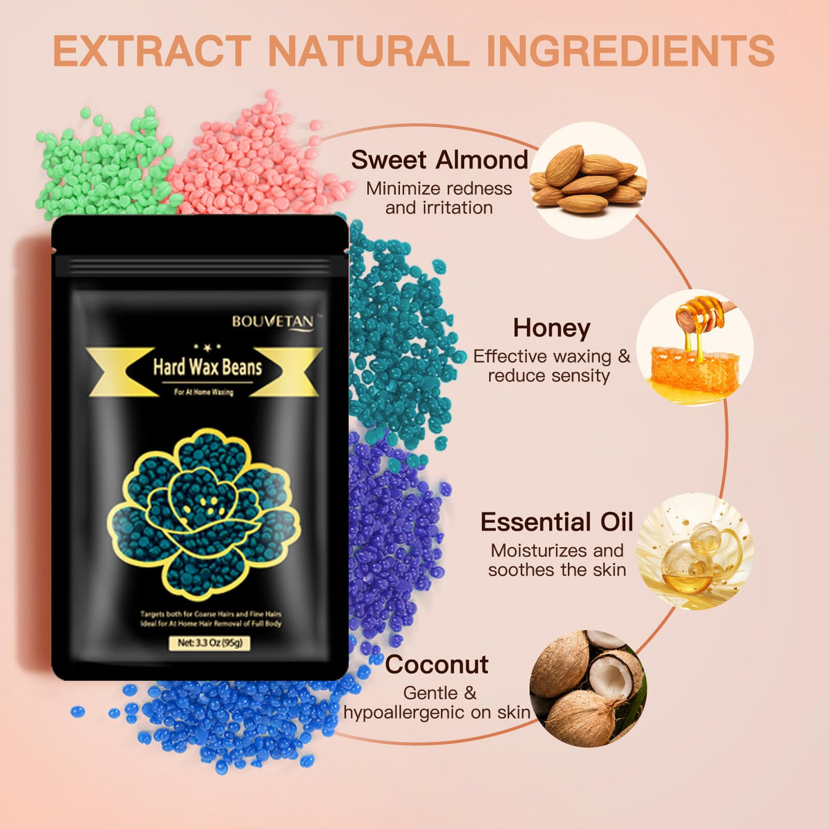 Bouvetan wax sticks included in the waxing kit