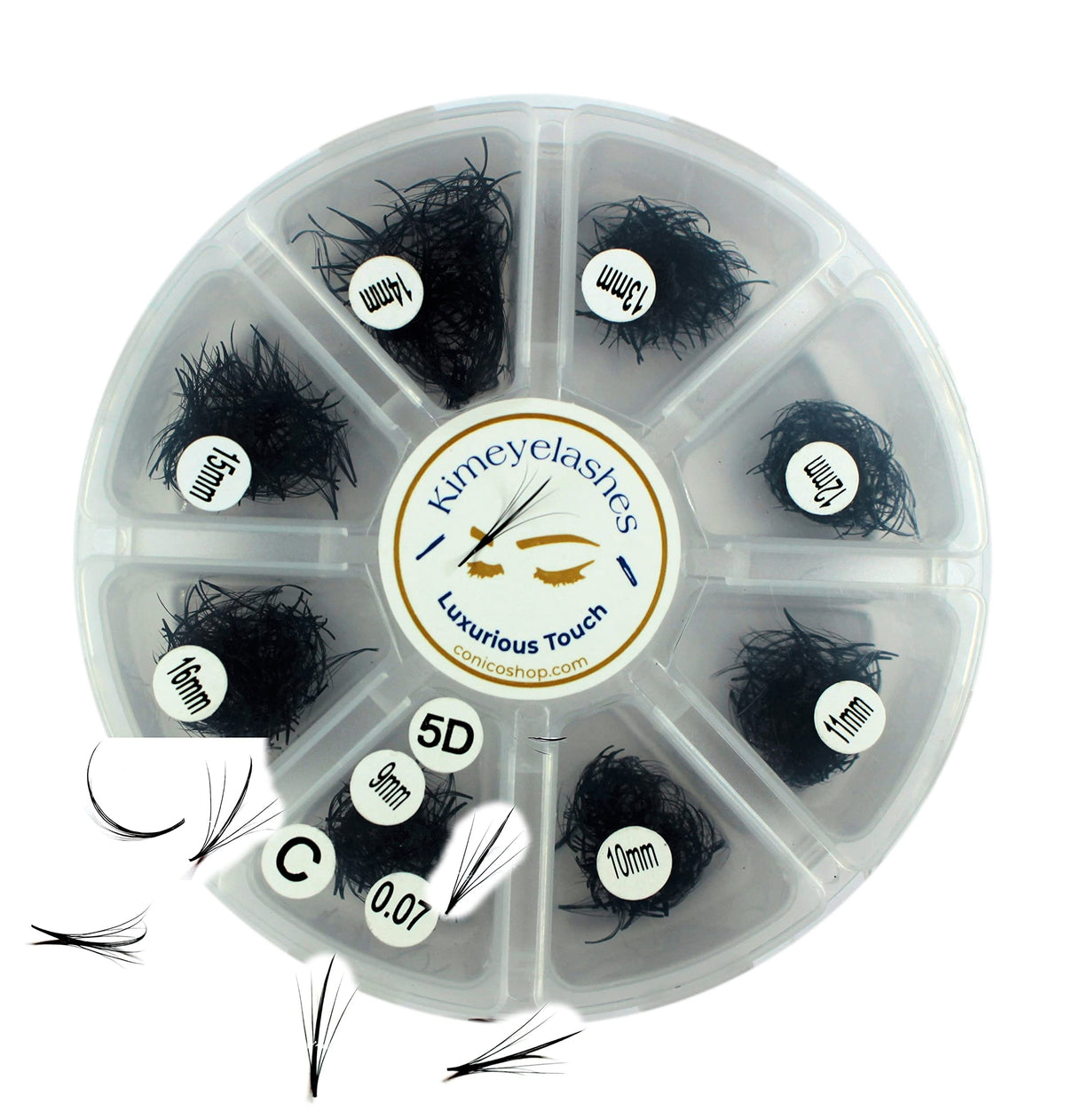 Box of 1000 premade volume fans 9-16mm C D Curl