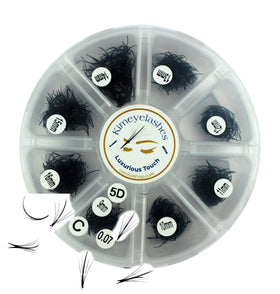 Box of 1000 premade volume fans 9-16mm C D Curl