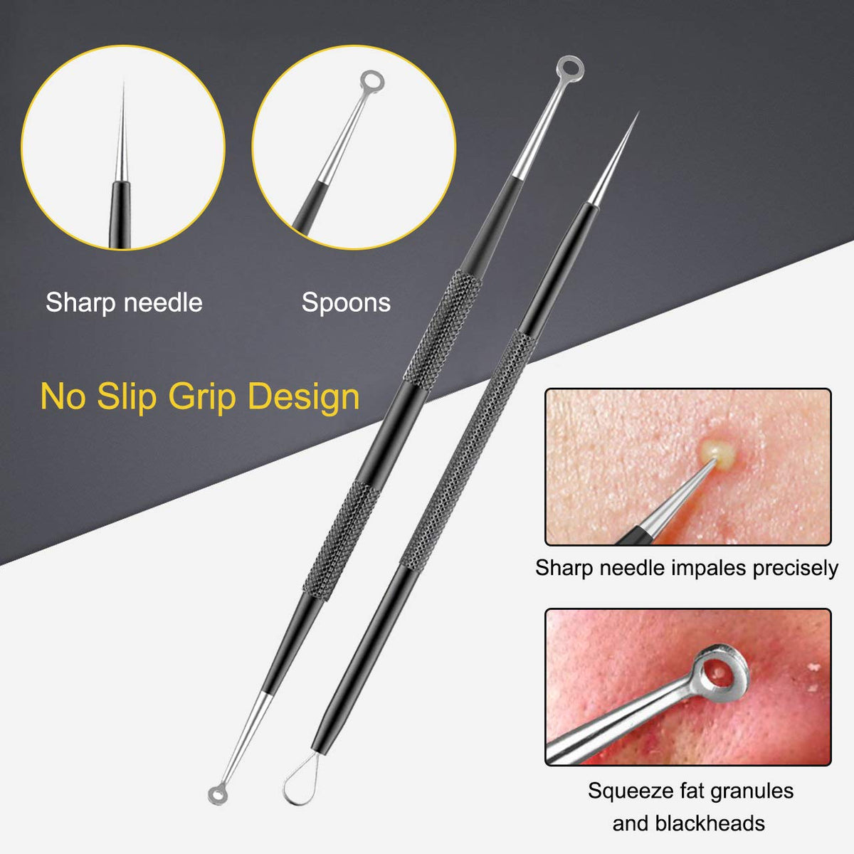 Boxoyx Pimple Popper Tool Kit with double-ended tools