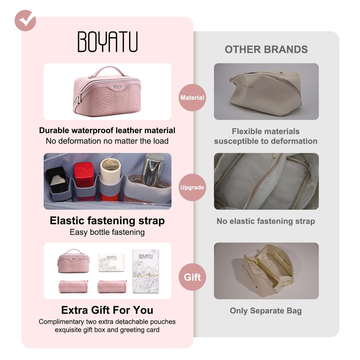 BOYATU makeup bag in a bathroom setting