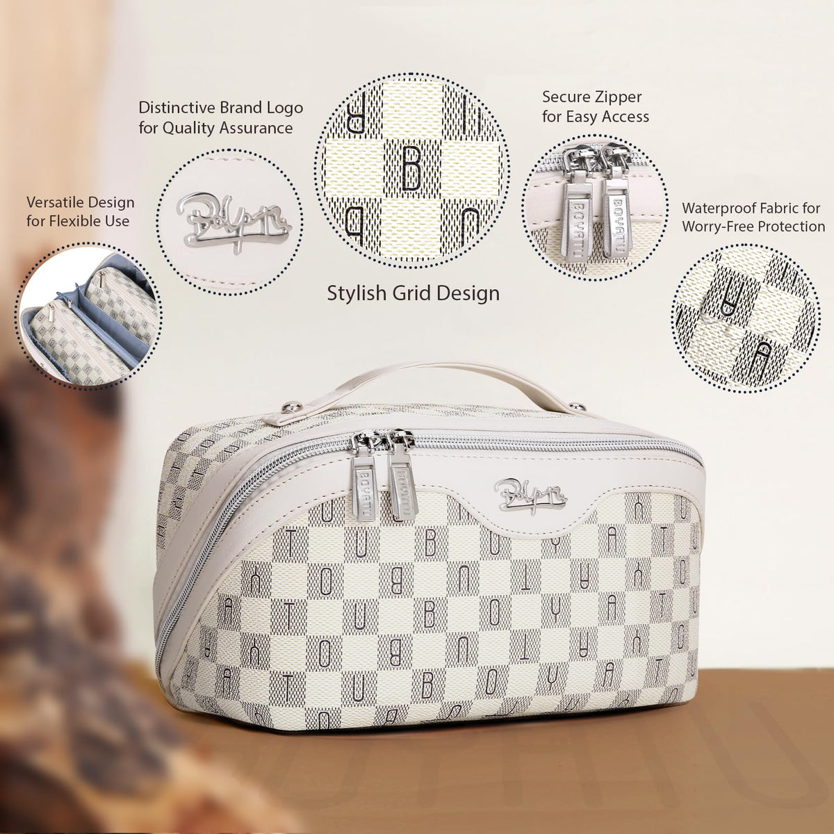 BOYATU Makeup Bag in use during travel