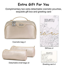 BOYATU makeup bag packaged in gift box with greeting card