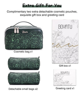 BOYATU makeup bags set showing compartments and organization
