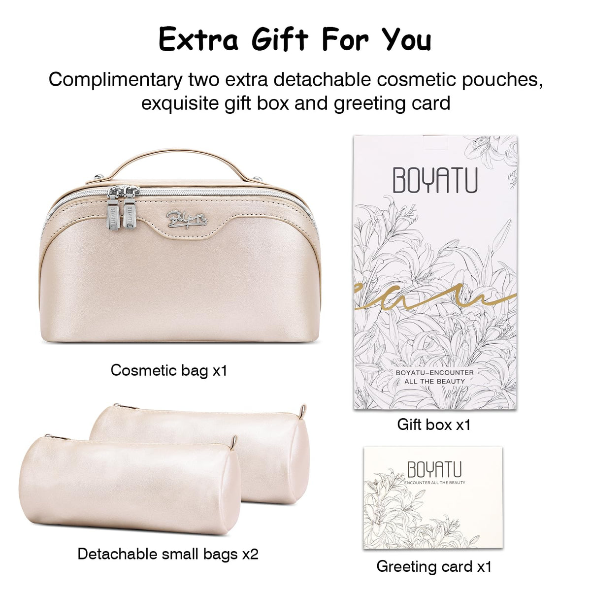 BOYATU Travel Makeup Bag in bathroom setting