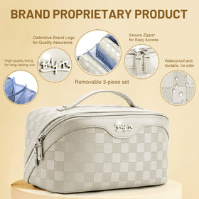 BOYATU Travel Makeup Bag in elegant gift box