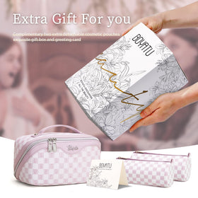 BOYATU Travel Makeup Bag in elegant gift box