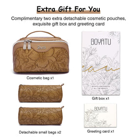 BOYATU Travel Makeup Bag in floral design