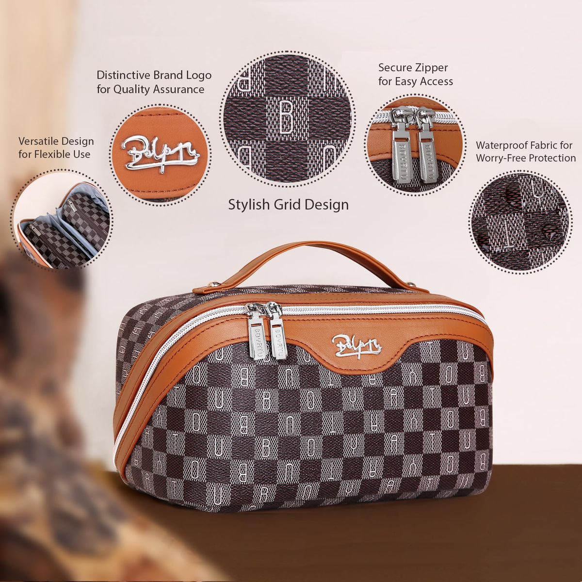 BOYATU Travel Makeup Bag in gift box with greeting card