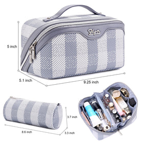BOYATU Travel Makeup Bag in lifestyle setting with travel essentials