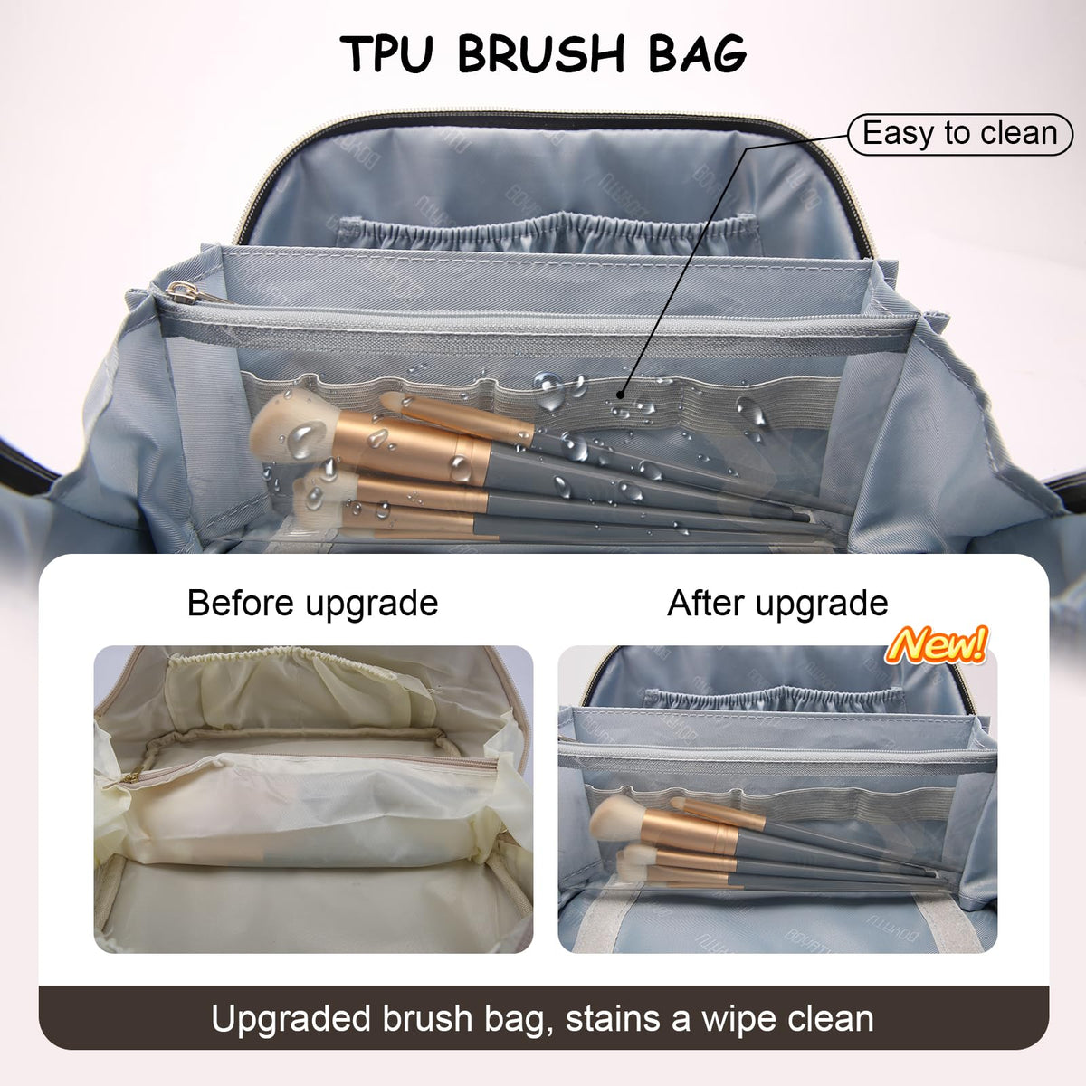 BOYATU Travel Makeup Bag in use on a vanity