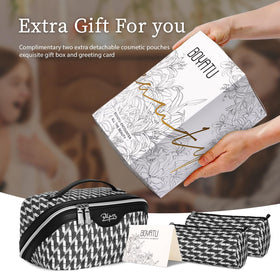 BOYATU Travel Makeup Bag in use with cosmetics