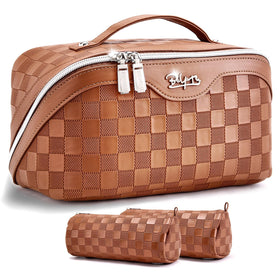 BOYATU Travel Makeup Bag Organizer front view in elegant design