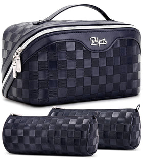 BOYATU Travel Makeup Bag Organizer front view with 3-piece set