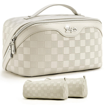 BOYATU Travel Makeup Bag Organizer front view with three pieces