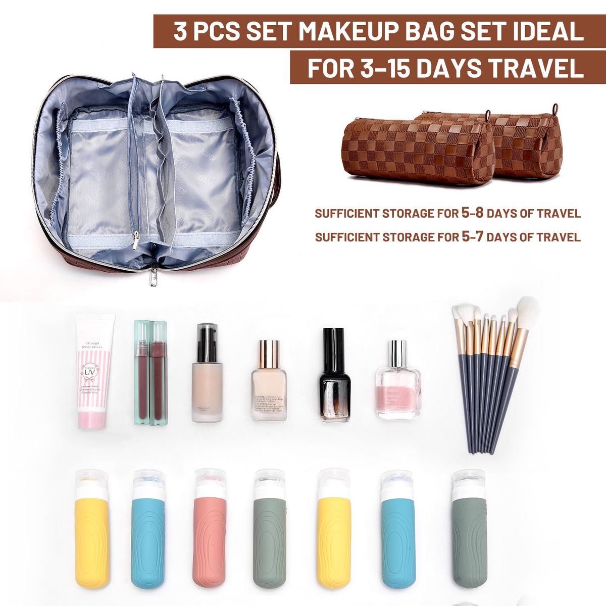 BOYATU Travel Makeup Bag Organizer in elegant gift box