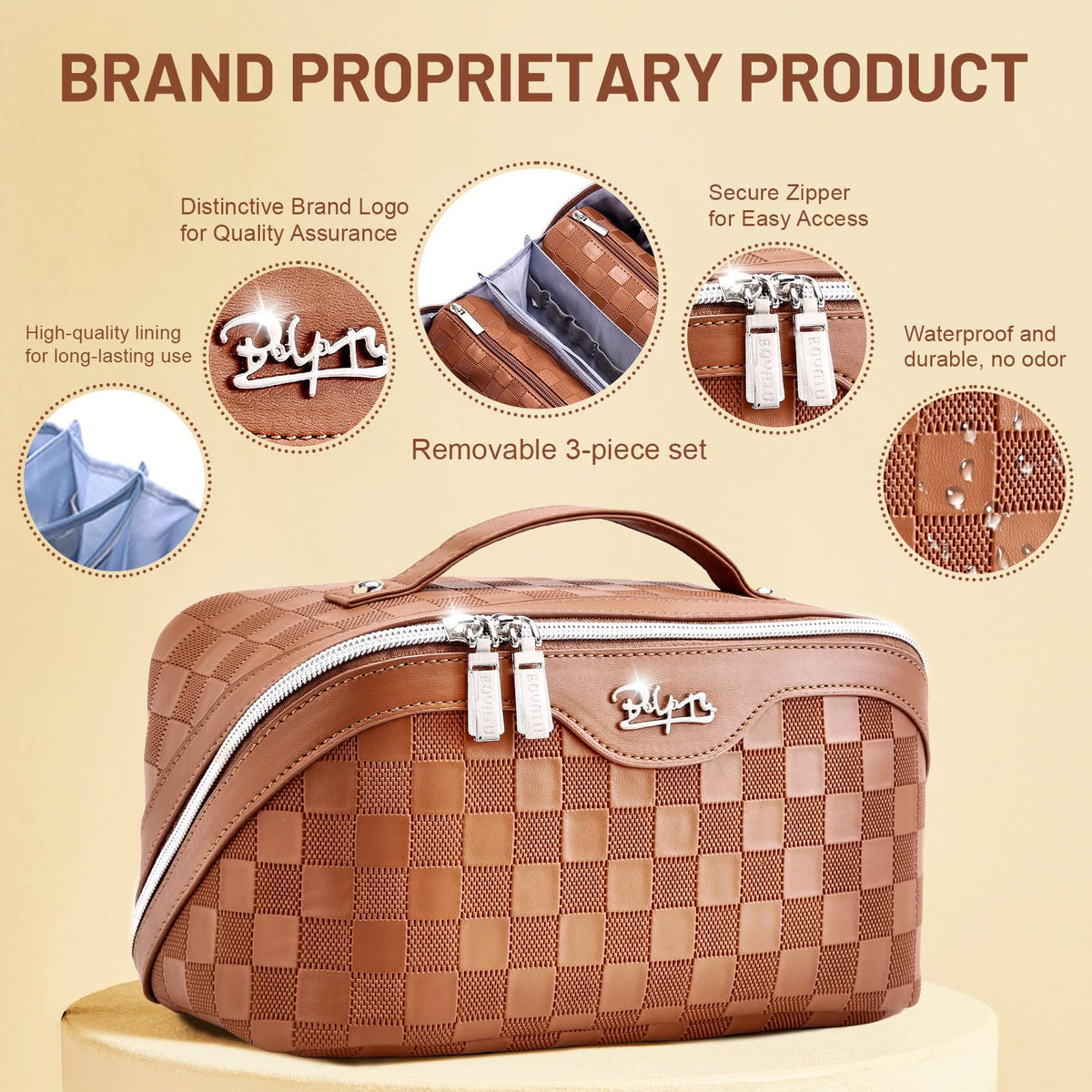 BOYATU Travel Makeup Bag Organizer in use during travel