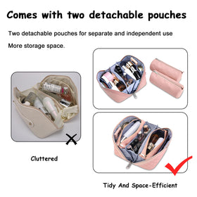 BOYATU Travel Makeup Bag Organizer main compartment open showing spacious interior