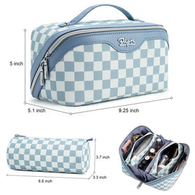 BOYATU travel makeup bag organizer open showing compartments