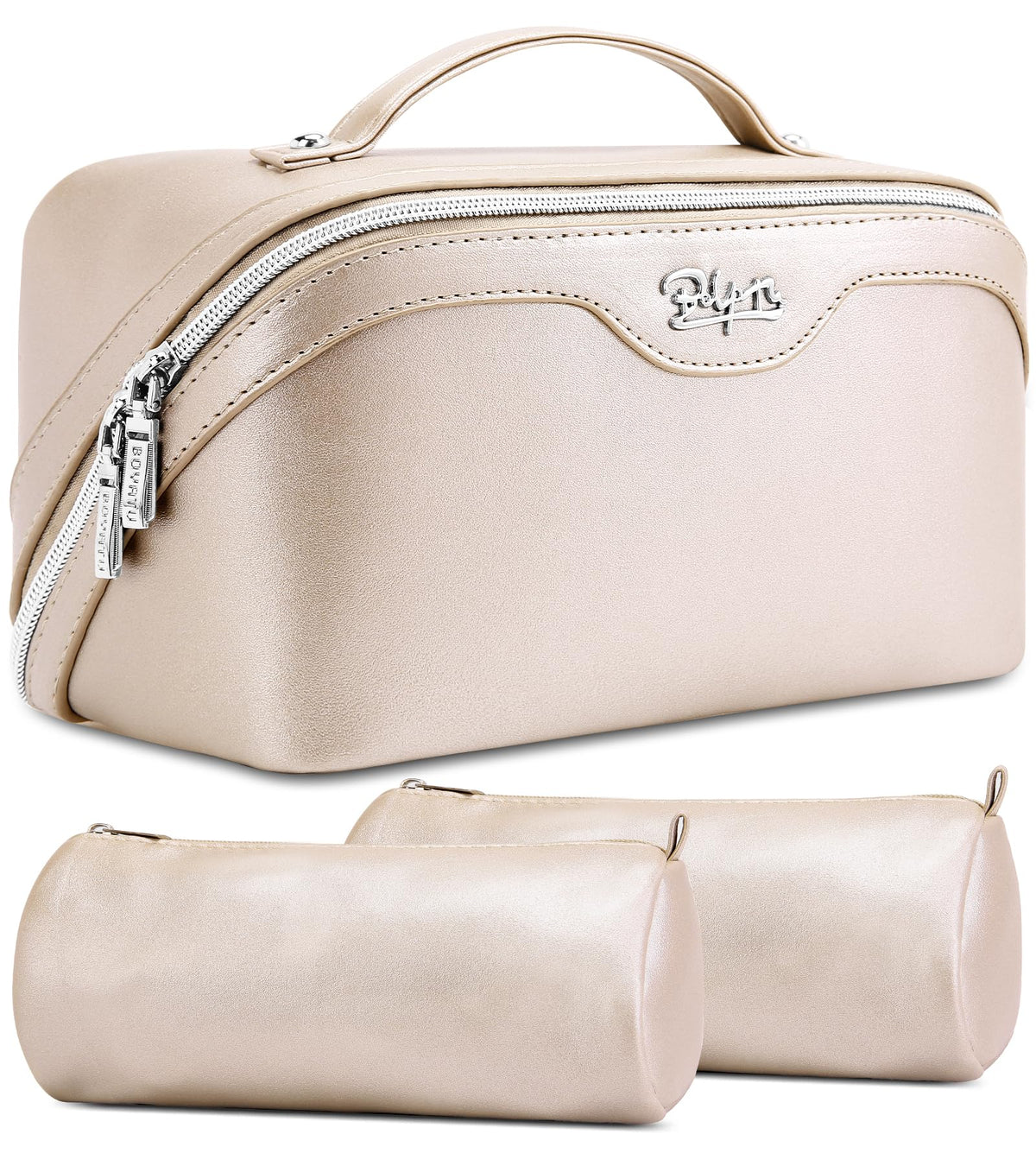 BOYATU Travel Makeup Bag Organizer Set front view with compartments
