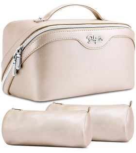 BOYATU Travel Makeup Bag Organizer Set front view with compartments