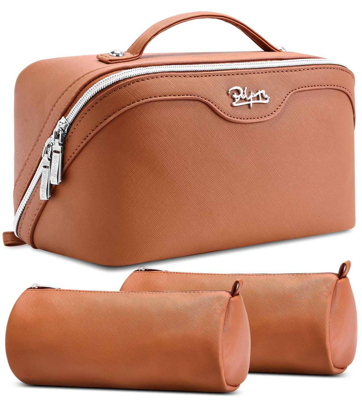 BOYATU Travel Makeup Bag Organizer Set front view with compartments