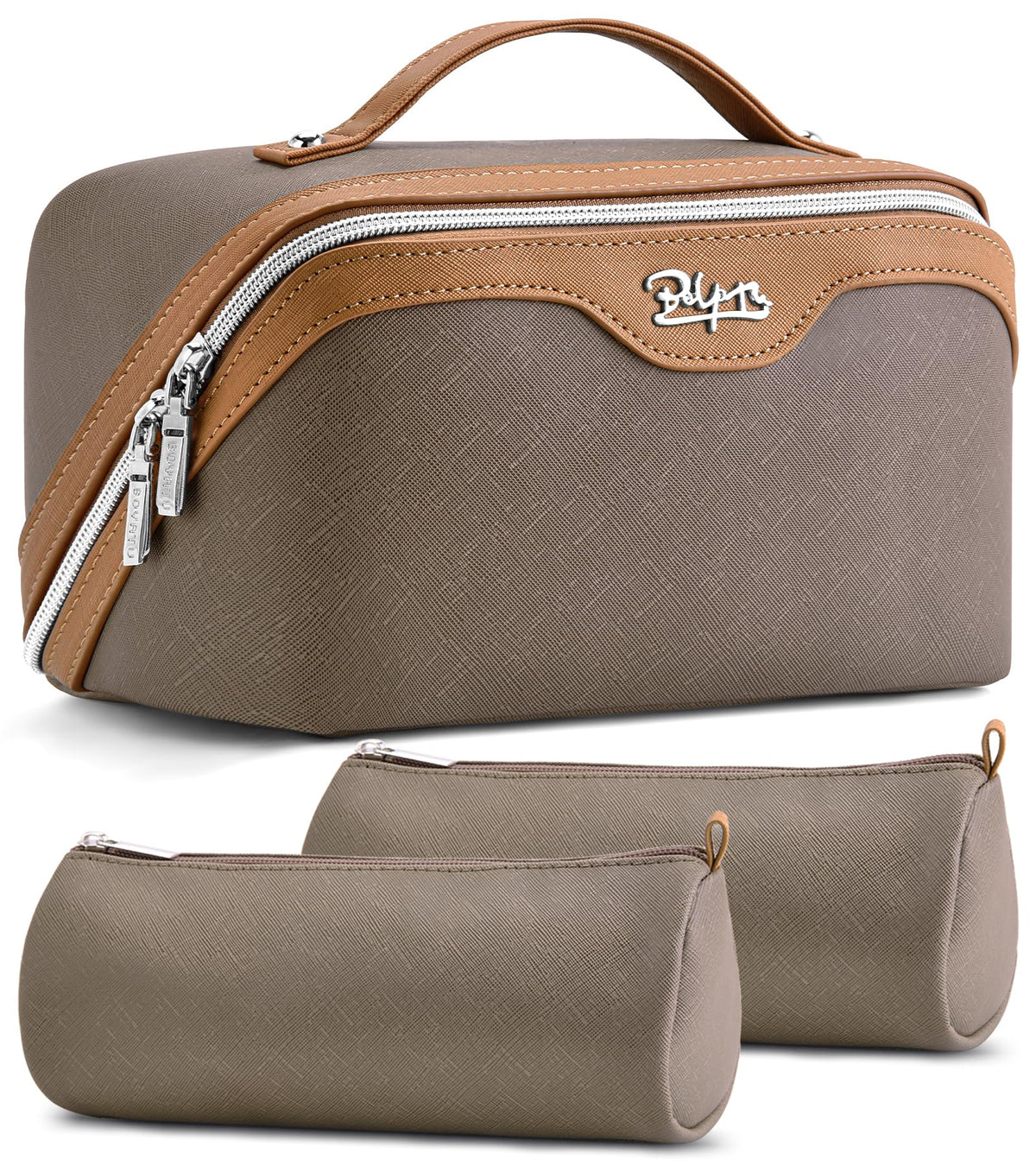 BOYATU Travel Makeup Bag Organizer Set of 3 in grey