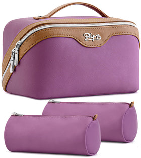 BOYATU Travel Makeup Bag Organizer Set of 3 in purple