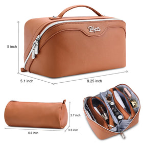 BOYATU Travel Makeup Bag Organizer Set side view showing zipper