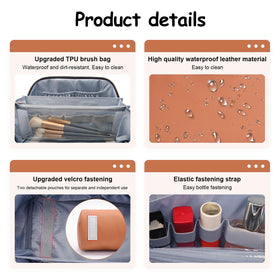 BOYATU Travel Makeup Bag Organizer Set with detachable bags