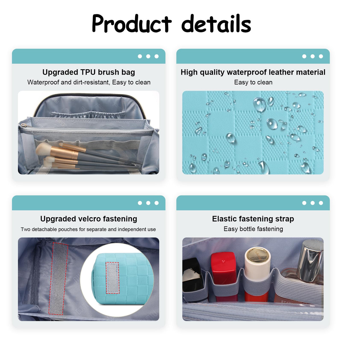 BOYATU Travel Makeup Bag Organizer side view