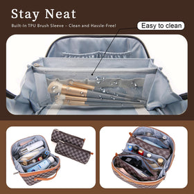 BOYATU Travel Makeup Bag Organizer side view with zipper